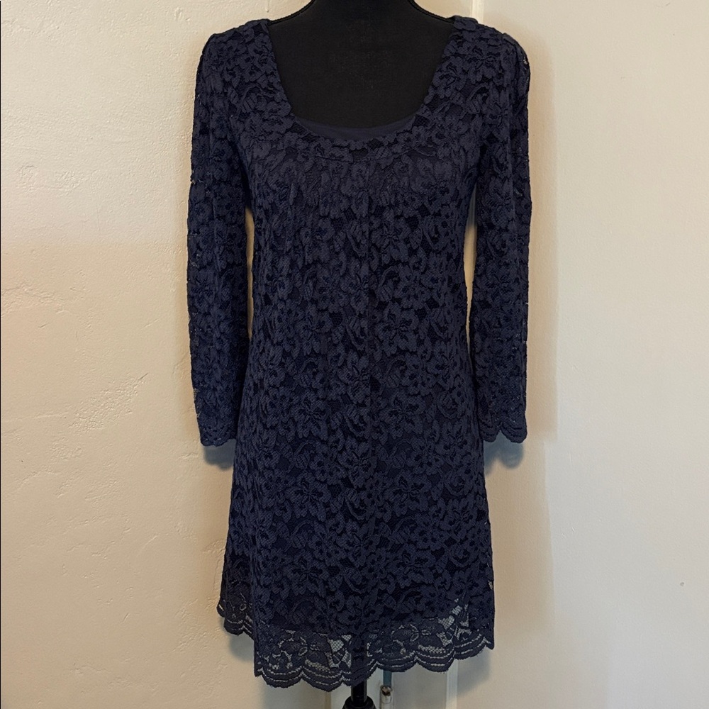 Diane Von Furstenberg dark navy blue dress.